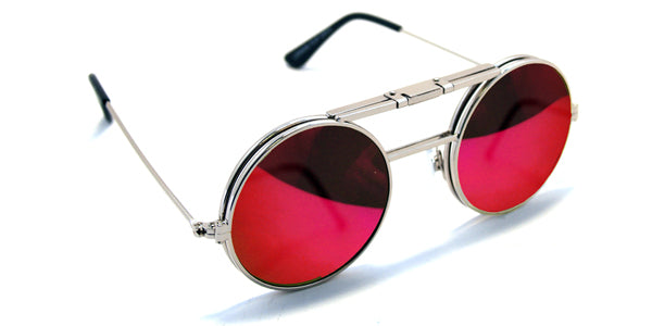 Lennon Flip Up Silver / Red Mirror